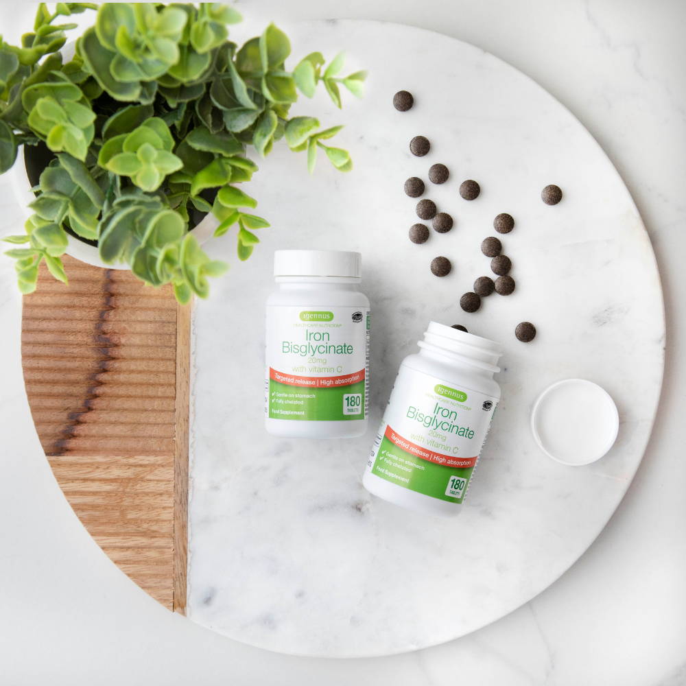 Iron Bisglycinate 20mg with Vitamin C, High Absorption & Gentle Iron